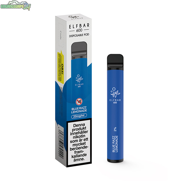 Elfbar Engangsvape 20mg Blue Razz Lemonade Elf Bar 600 Blue Razz Lemonade 20mg 600 Puffar