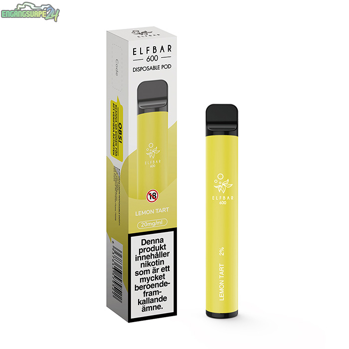 Elfbar Engangsvape 20mg Lemon Tart Elf Bar 600 Lemon Tart 20mg 600 Puffar
