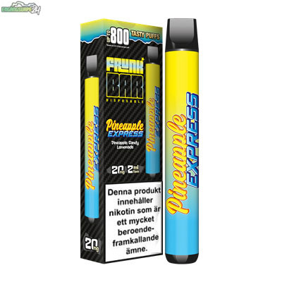 PINEAPPLE EXPRESS FRUNK BAR 800 PUFF 20MG ENGANGSVAPE DISPOSABLE PINEAPPLE EXPRESS FRUNK BAR 800 PUFF 20MG ENGANGSVAPE DISPOSABLE