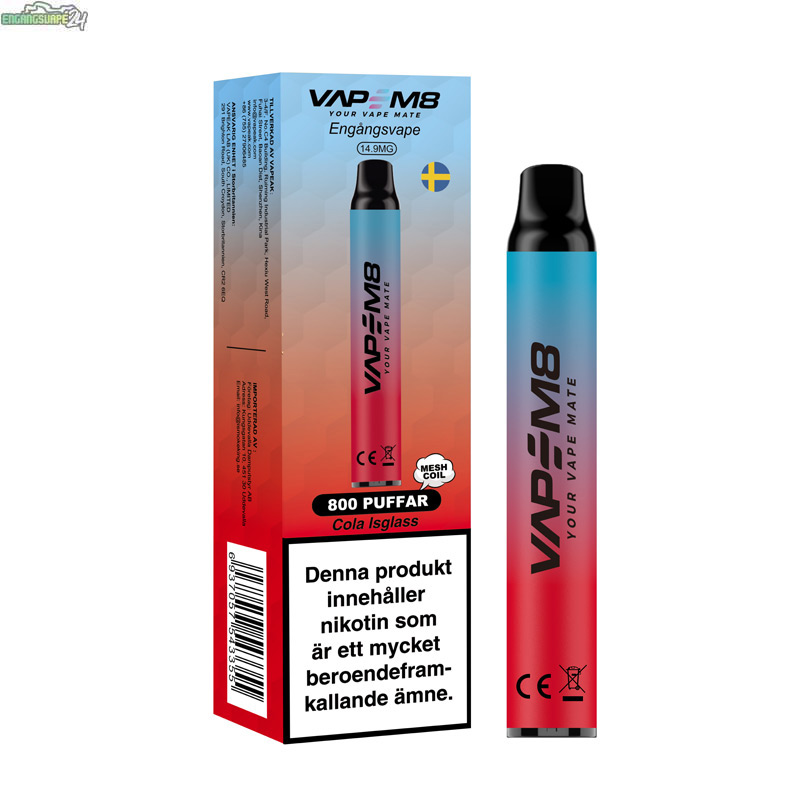 VapeM8-VM800-Engangs-Vape-Cola-Isglass VapeM8-VM800-Engangs-Vape-Cola-Isglass