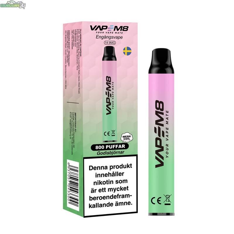 VapeM8-VM800-Engangs-Vape-Godisbjornar VapeM8-VM800-Engangs-Vape-Godisbjornar