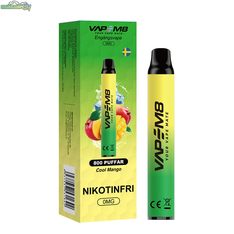 VapeM8-VM800-engangs-vape-800-puffar-nikotinfri-cool-mango VapeM8-VM800-engangs-vape-800-puffar-nikotinfri-cool-mango