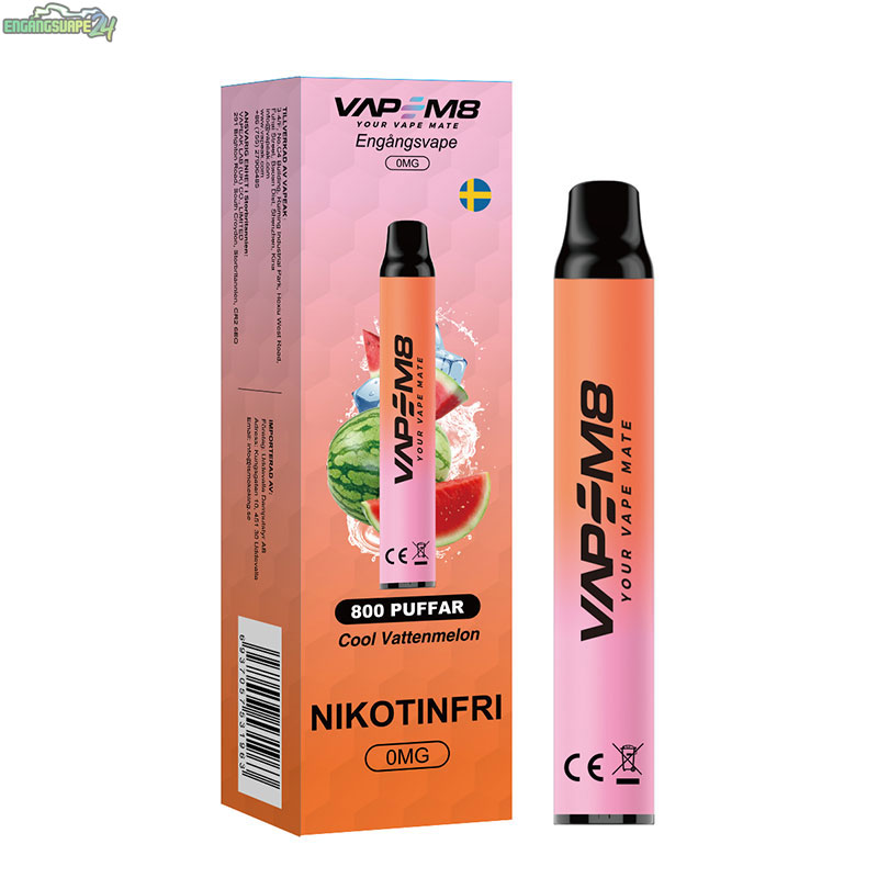 VapeM8-VM800-engangs-vape-800-puffar-nikotinfri-cool-vattenmelon VapeM8-VM800-engangs-vape-800-puffar-nikotinfri-cool-vattenmelon