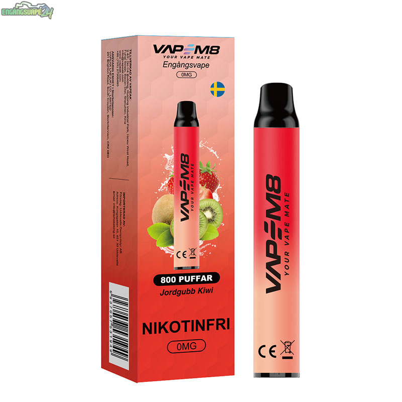 VapeM8-VM800-engangs-vape-800-puffar-nikotinfri-jordgubb-kiwi VapeM8-VM800-engangs-vape-800-puffar-nikotinfri-jordgubb-kiwi