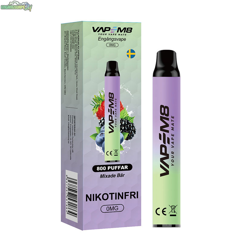 VapeM8-VM800-engangs-vape-800-puffar-nikotinfri-mixade-bar VapeM8-VM800-engangs-vape-800-puffar-nikotinfri-mixade-bar
