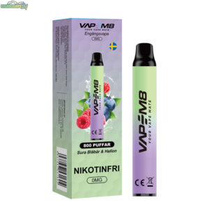 VapeM8-VM800-engangs-vape-800-puffar-nikotinfri-sura-blabar-och-hallon