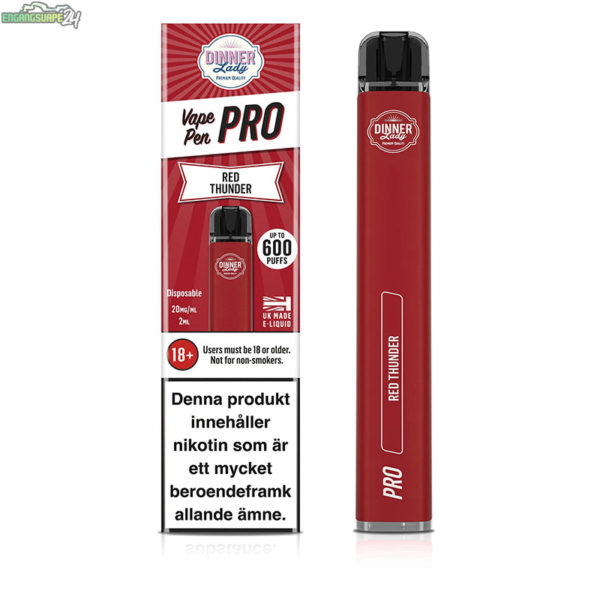 DinnerLady-Vape-Pen-Pro-disposable-engangs-vape-20mg-Red-Thunder