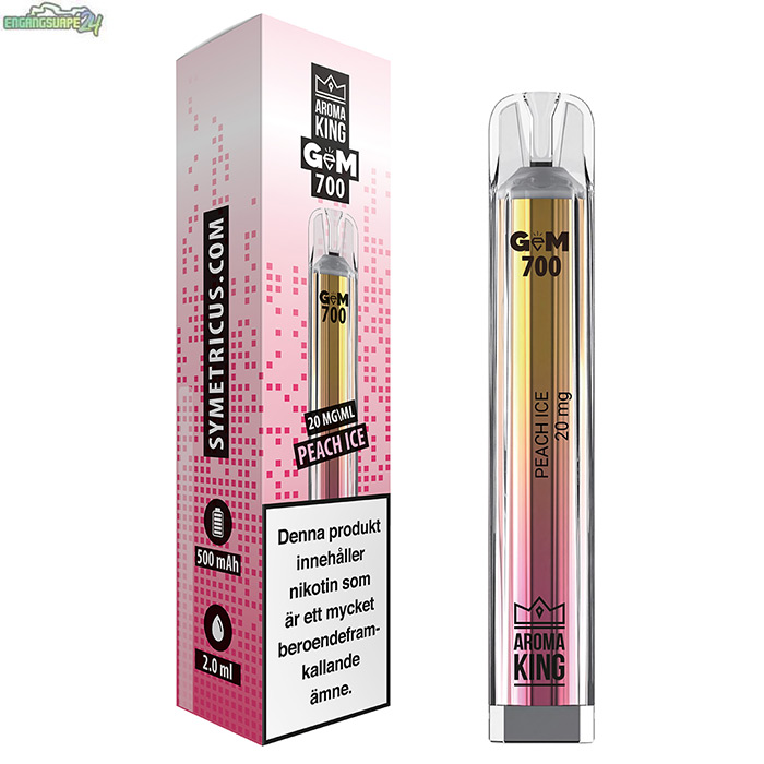 Aroma-King-Gem-20mg-Peach-Ice Aroma King GEM Mesh Peach Ice 20mg 700 Puffar