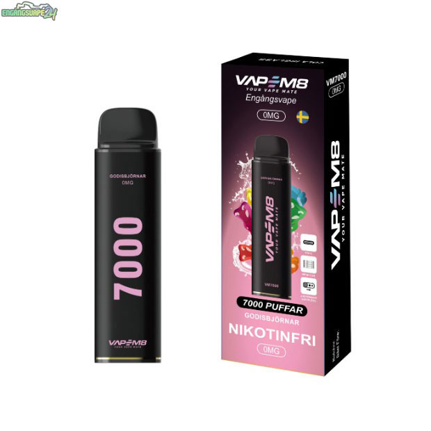 VapeM8-VM7000-engangs-vape-nikotinfri-Godisbjornar VapeM8-VM7000-engangs-vape-nikotinfri-Godisbjörnar