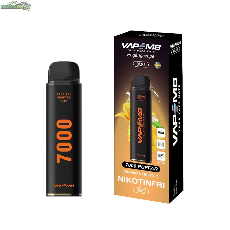 VapeM8-VM7000-engangs-vape-nikotinfri-Tropiska-Frukter VapeM8-VM7000-engangs-vape-nikotinfri-Tropiska-Frukter
