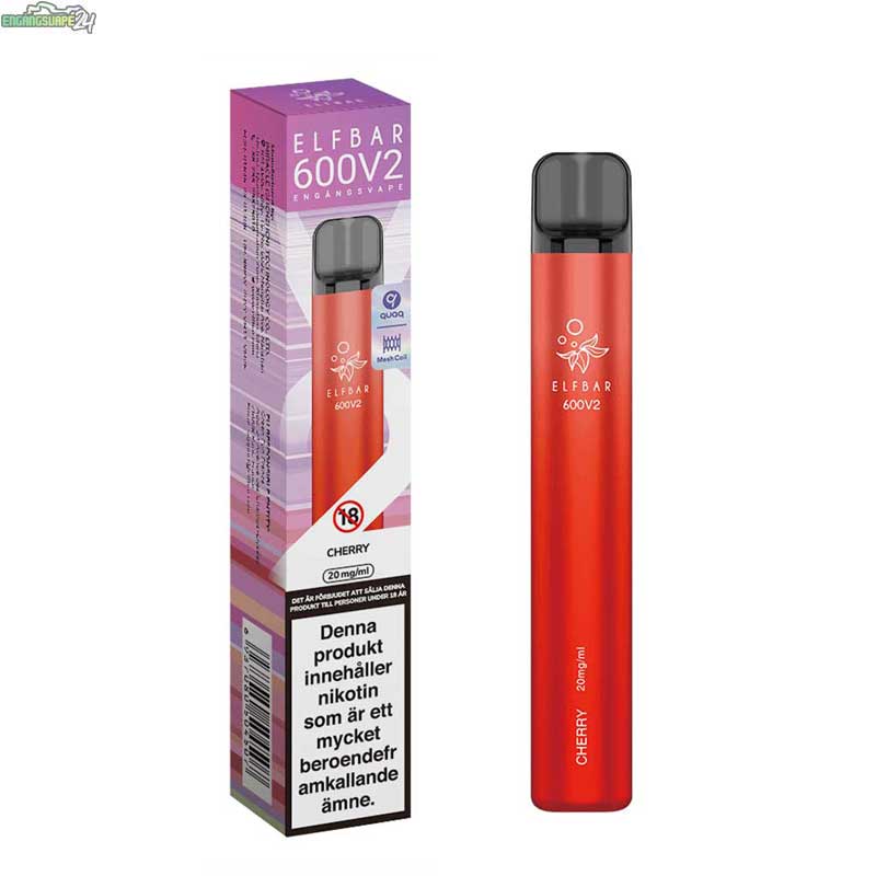 Elf-Bar-600-V2-Engangs-Disposable-Vape-20mg-Cherry Elf-Bar-600-V2-Engangs-Vape-20mg-Cherry