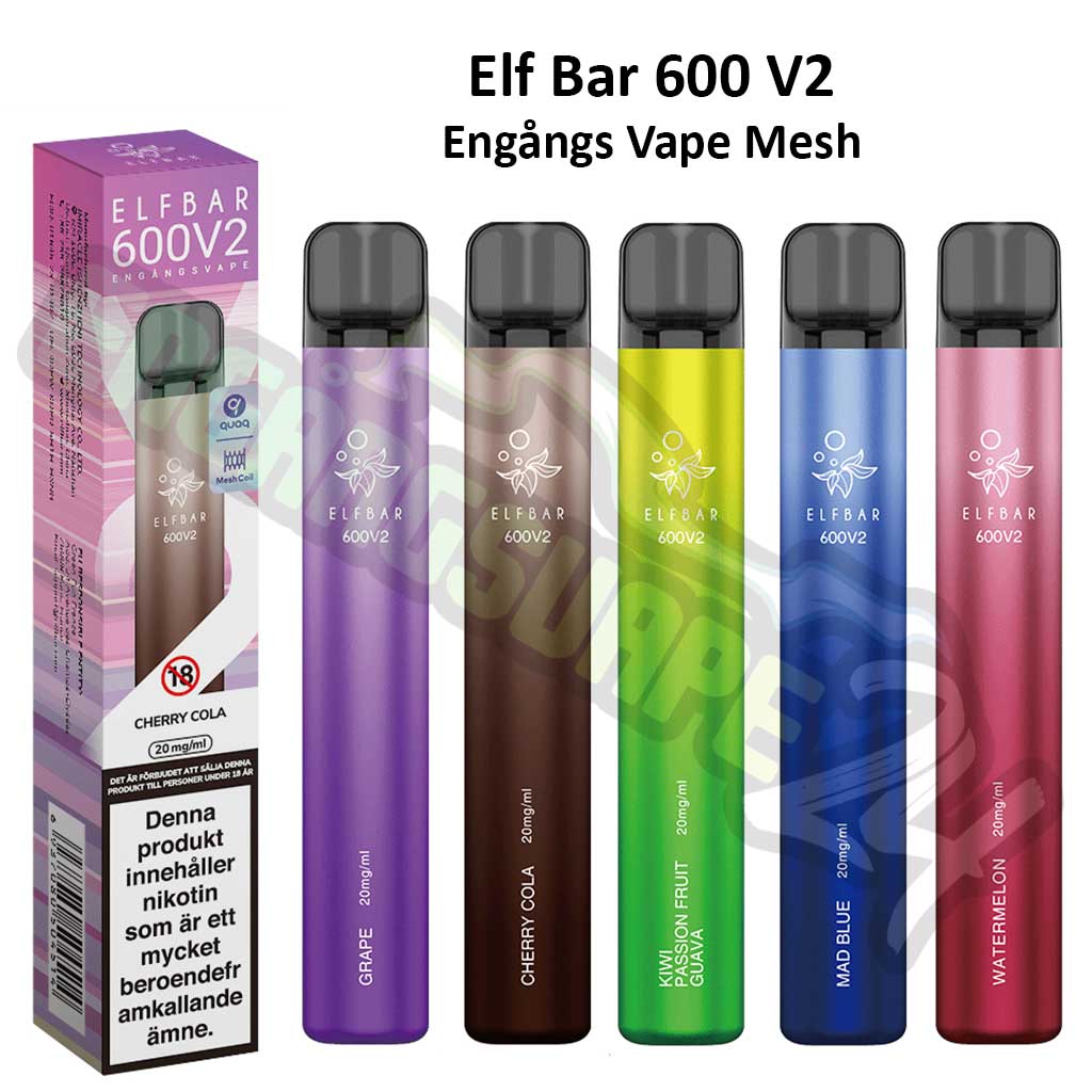 Elf-Bar-V2-600-Mesh-Engangs-Vape 20mg sverige