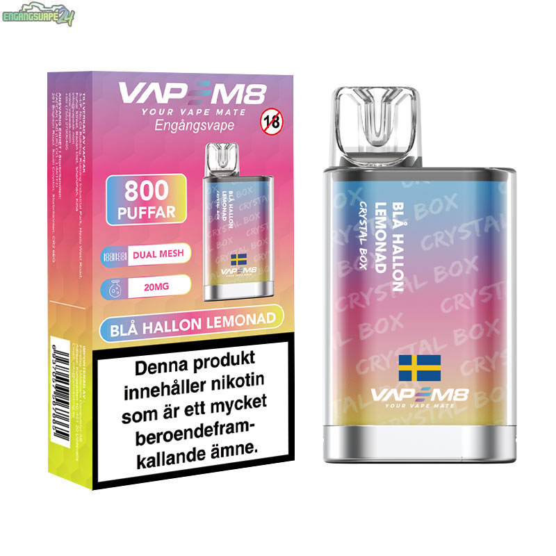 VapeM8-Crystal-Box-Bla-hallon-lemonad--20mg VapeM8-Crystal-Box-Bla-hallon-lemonad--20mg