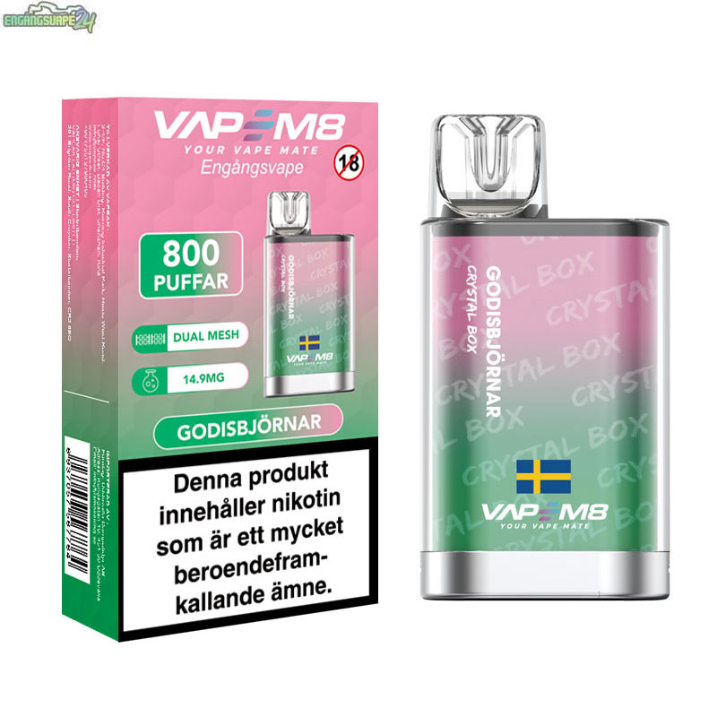 VapeM8-Crystal-Box-Godisbjornar-14mg VapeM8-Crystal-Box-Godisbjornar-14mg