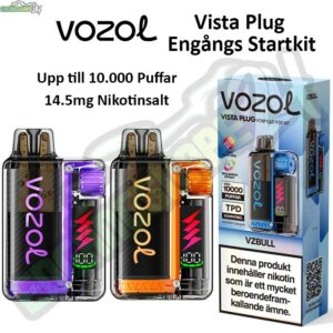 Vozol Vista Plug Mesh big puff engångs vape 14.5mg 10000 Puffar