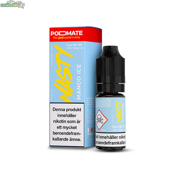 Nasty-Podmate-Salt-ejuice--Mango-Ice-10-ml-14-mg-Nikotinsalt Med en smak av mogen mango och cooling