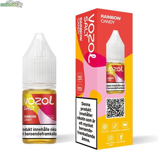 Vozol-Salt-10ml-14mg---Rainbow-Candy Vozol-Salt-10ml-14mg---Rainbow-Candy vape smak med godis