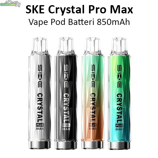 SKE Crystal Plus Max Pro Batteri 850mAh usb c