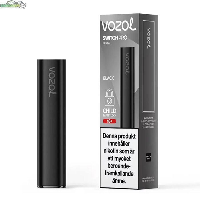 vozol-switch-pro-device-black Vozol Switch Pro Pod Batteri - Svart