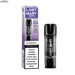 Lost Mary Tappo Air 2x Smakpod 20mg - Blueberry 1000 Puffar