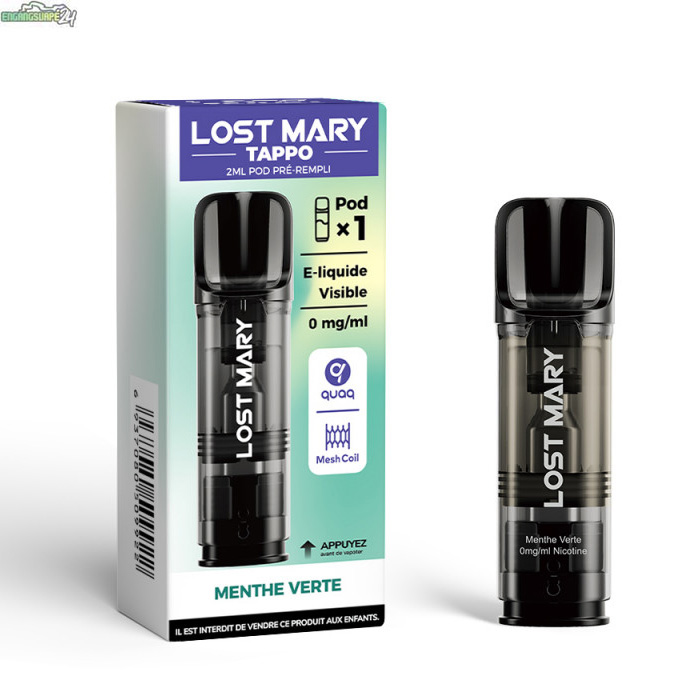 Lost-Mary-Tappo-Pod-0mg-2ml---Spearmint Lost Mary Tappo Air Smakpod 0mg (Nikotinfri) - Spearmint
