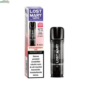 Lost Mary Tappo Air 2x Smakpod 20mg - Strawberry Ice 1000 Puffar