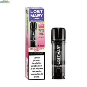 Lost Mary Tappo Air 2x Smakpod 20mg - Strawberry Kiwi 1000 Puffar