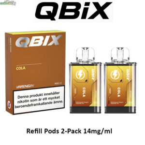 QBIX Smakpod 14mg Cola 600 Puffar (2-Pack)