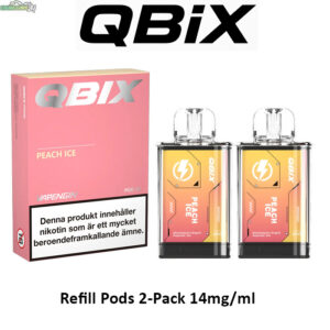 QBIX Smakpod 14mg Peach Ice 600 Puffar (2-Pack)