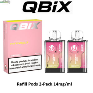 QBIX Smakpod 14mg Pink Lemonade 600 Puffar (2-Pack)