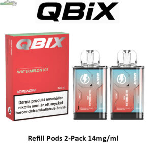 QBIX Smakpod 14mg Watermelon Ice 600 Puffar (2-Pack)