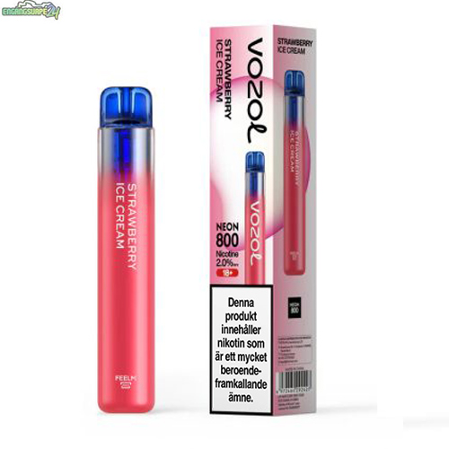 Vozol-Neon-V2-20mg-Strawberry-Ice-Cream Vozol Neon 2.0 Strawberry Ice Cream 20mg 800 Puffar